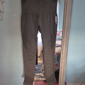 Gymshark Kids Olive Green Seamless Performance Leggings